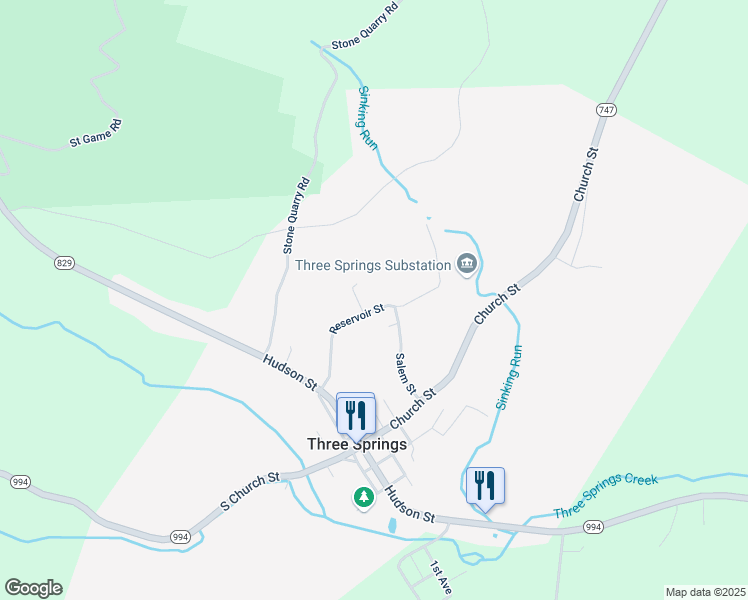 map of restaurants, bars, coffee shops, grocery stores, and more near 20552 Reservoir Street in Three Springs