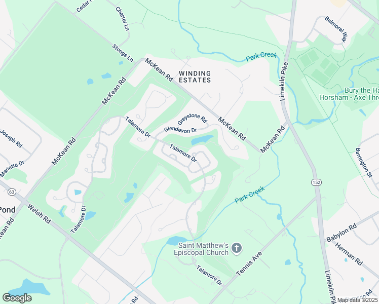 map of restaurants, bars, coffee shops, grocery stores, and more near 1055 Kinghorn Circle in Ambler
