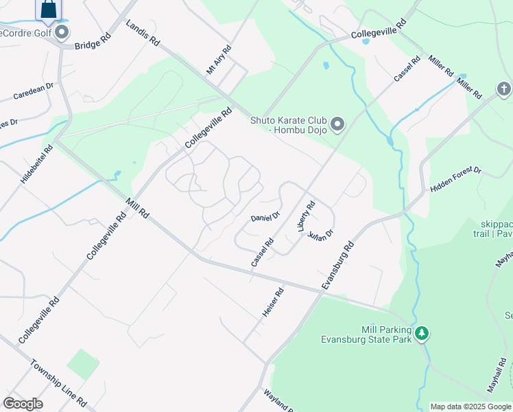 map of restaurants, bars, coffee shops, grocery stores, and more near 3878 Jane Ct in Collegeville