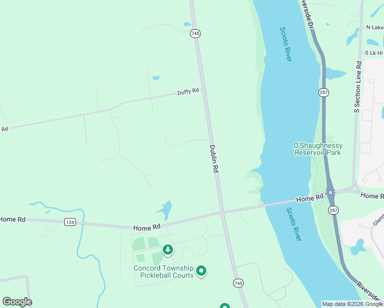 map of restaurants, bars, coffee shops, grocery stores, and more near 7510 Dublin Road in Delaware