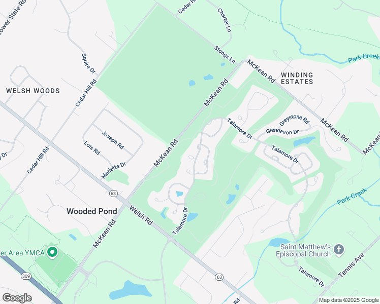 map of restaurants, bars, coffee shops, grocery stores, and more near 1103 Brynhill Court in Ambler