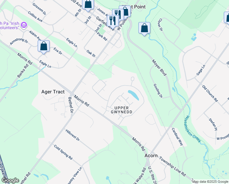 map of restaurants, bars, coffee shops, grocery stores, and more near 436 Primrose Drive in Lansdale