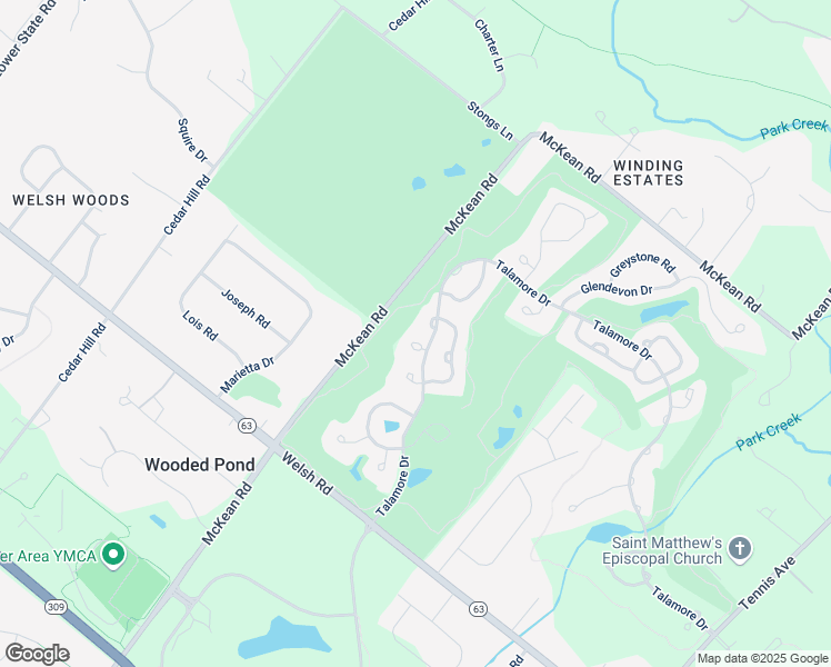 map of restaurants, bars, coffee shops, grocery stores, and more near 1103 Brynhill Court in Ambler