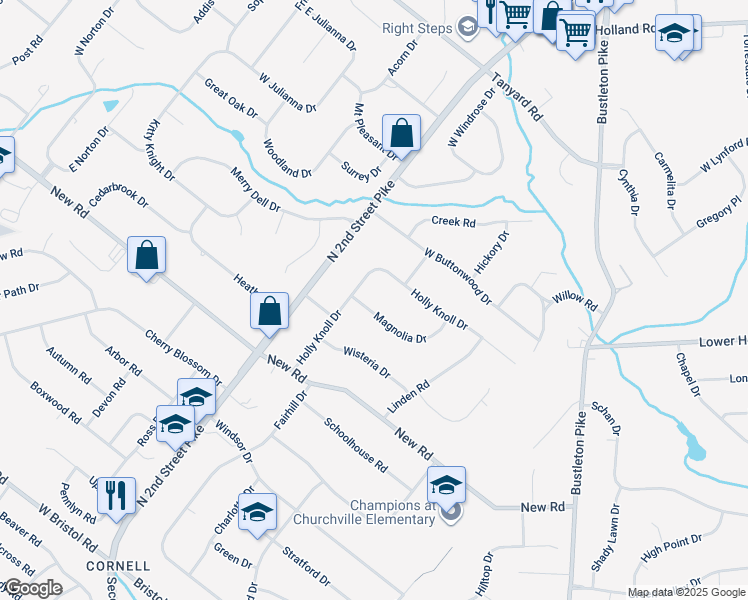 map of restaurants, bars, coffee shops, grocery stores, and more near 284 Magnolia Drive in Southampton