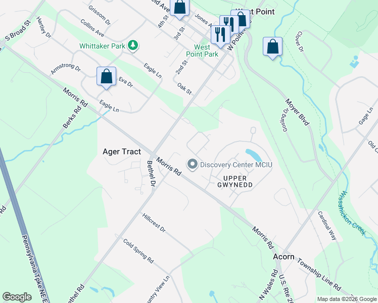 map of restaurants, bars, coffee shops, grocery stores, and more near 2408 Lilac Court in Lansdale