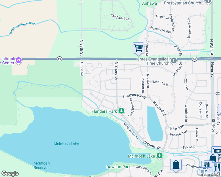 map of restaurants, bars, coffee shops, grocery stores, and more near 3106 Concord Way in Longmont