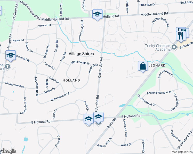 map of restaurants, bars, coffee shops, grocery stores, and more near 1250 Old Jordan Road in Southampton