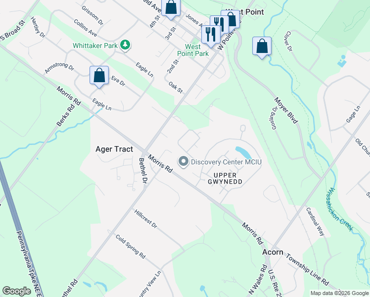 map of restaurants, bars, coffee shops, grocery stores, and more near 2408 Lilac Court in Lansdale