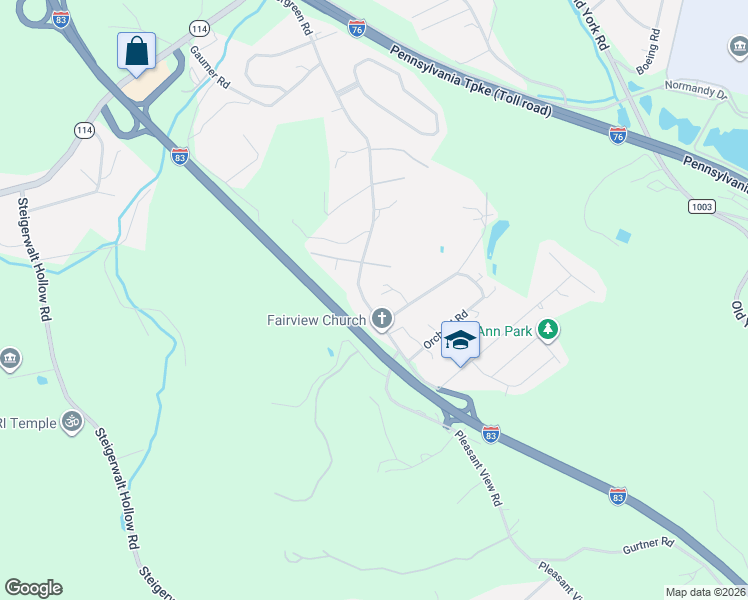 map of restaurants, bars, coffee shops, grocery stores, and more near 505 Evergreen Rd in New Cumberland