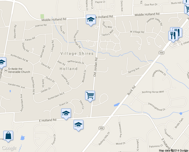 map of restaurants, bars, coffee shops, grocery stores, and more near 1250 Old Jordan Road in Southampton