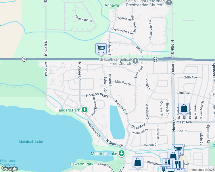 map of restaurants, bars, coffee shops, grocery stores, and more near 2218 Spindrift Drive in Longmont