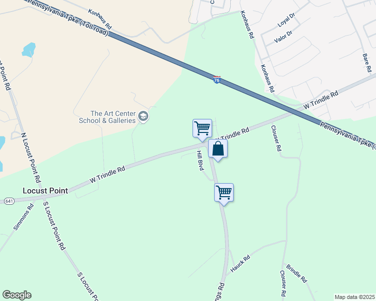 map of restaurants, bars, coffee shops, grocery stores, and more near 1013 West Trindle Road in Mechanicsburg