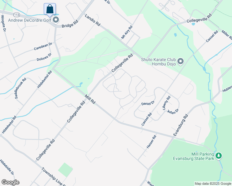 map of restaurants, bars, coffee shops, grocery stores, and more near 3896 Arbours Avenue in Collegeville