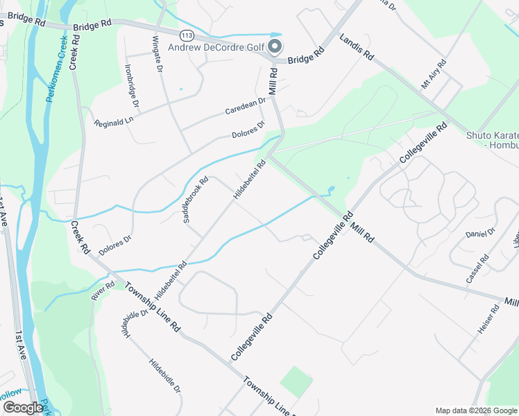 map of restaurants, bars, coffee shops, grocery stores, and more near 4042 Roberts Lane in Collegeville