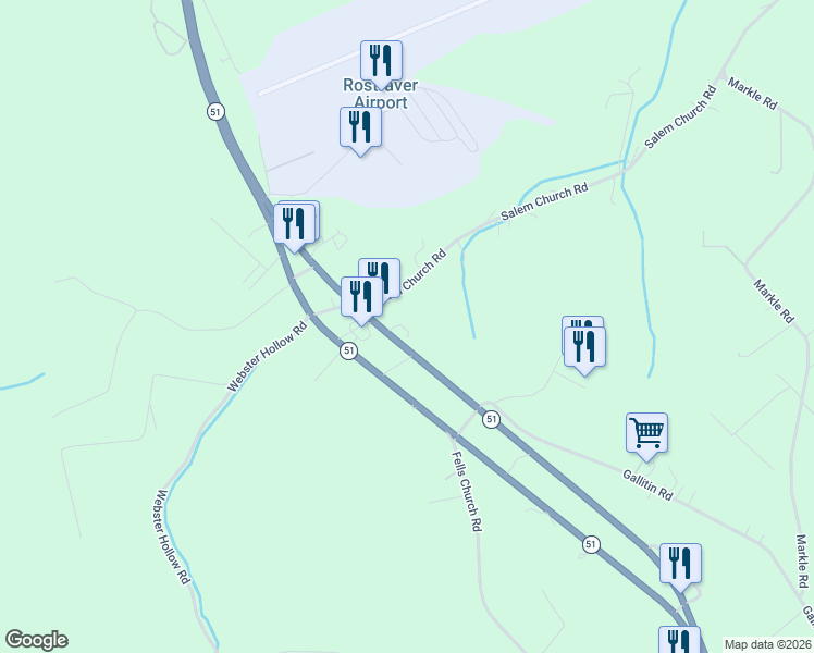 map of restaurants, bars, coffee shops, grocery stores, and more near 4955 Pennsylvania 51 in Belle Vernon