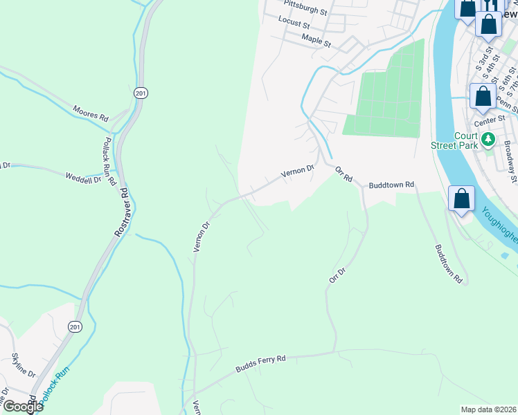 map of restaurants, bars, coffee shops, grocery stores, and more near 418 Vernon Drive in West Newton