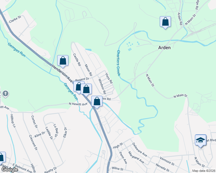 map of restaurants, bars, coffee shops, grocery stores, and more near 50 Windsor Street in Washington