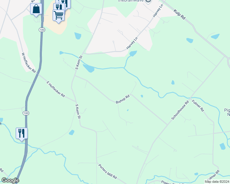 map of restaurants, bars, coffee shops, grocery stores, and more near 127 Bishop Road in Pottstown