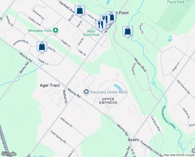 map of restaurants, bars, coffee shops, grocery stores, and more near 4201 Lilac Court in Lansdale