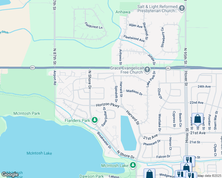 map of restaurants, bars, coffee shops, grocery stores, and more near Cormorant Place in Longmont