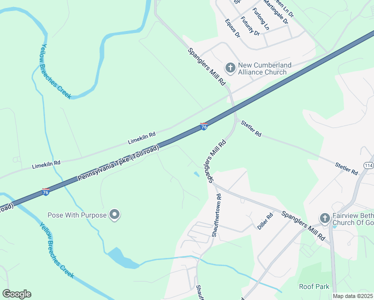 map of restaurants, bars, coffee shops, grocery stores, and more near 218 Myers Lane in New Cumberland