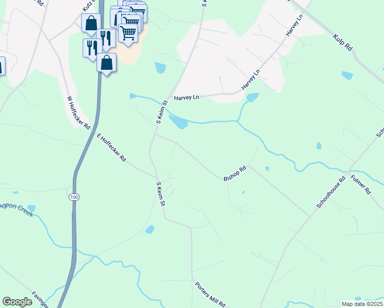 map of restaurants, bars, coffee shops, grocery stores, and more near 74 Bishop Drive in Aston