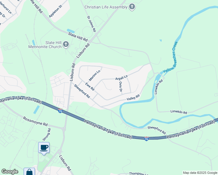 map of restaurants, bars, coffee shops, grocery stores, and more near 5 Sna Lane in Mechanicsburg
