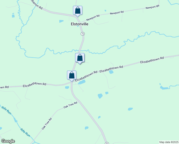 map of restaurants, bars, coffee shops, grocery stores, and more near 4338 Elizabethtown Road in Manheim