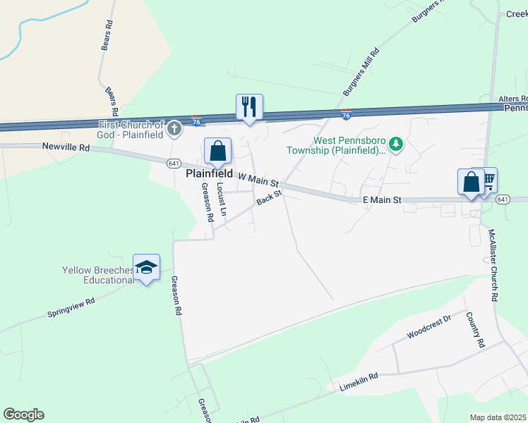 map of restaurants, bars, coffee shops, grocery stores, and more near 30 Back Street in Carlisle