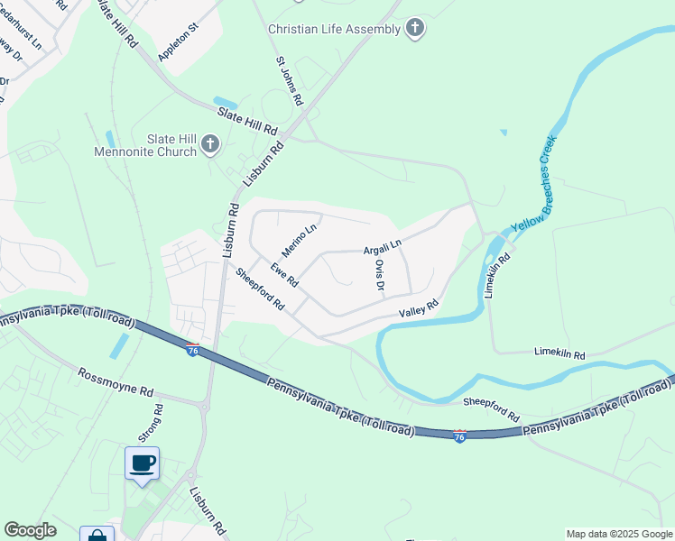 map of restaurants, bars, coffee shops, grocery stores, and more near 3 Sna Ln in Mechanicsburg