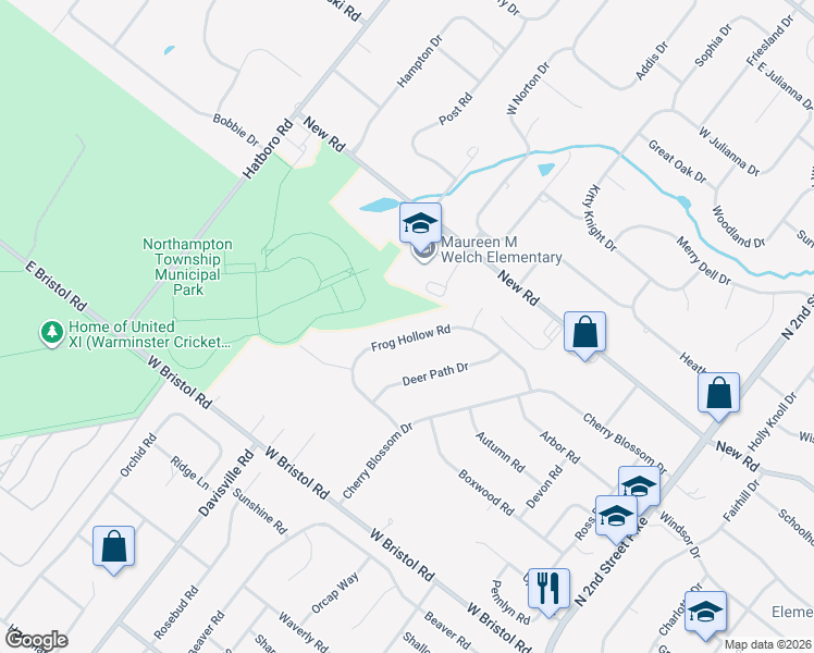 map of restaurants, bars, coffee shops, grocery stores, and more near 153 Frog Hollow Road in Churchville