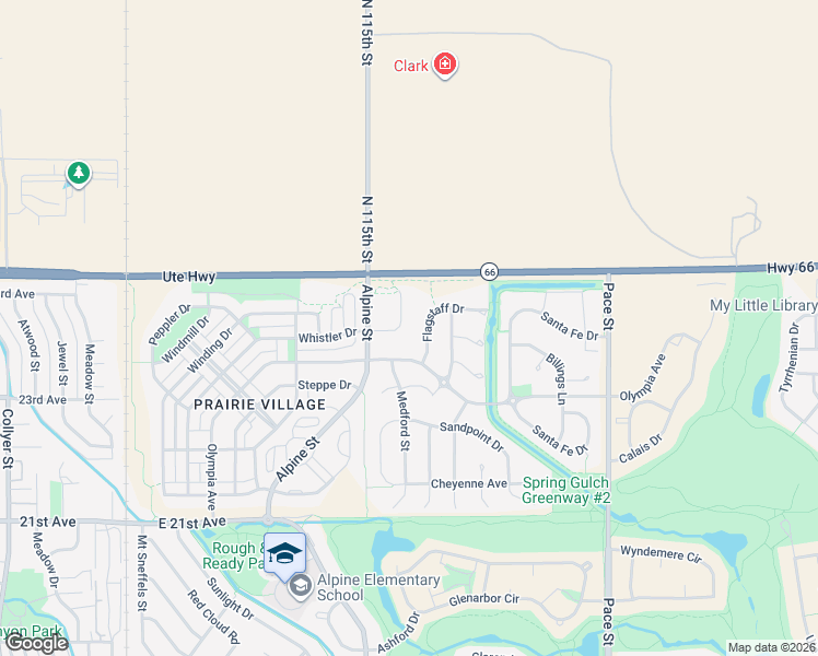 map of restaurants, bars, coffee shops, grocery stores, and more near 512 Olympia Avenue in Longmont