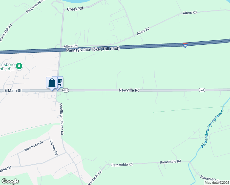 map of restaurants, bars, coffee shops, grocery stores, and more near 1706 Newville Road in Carlisle