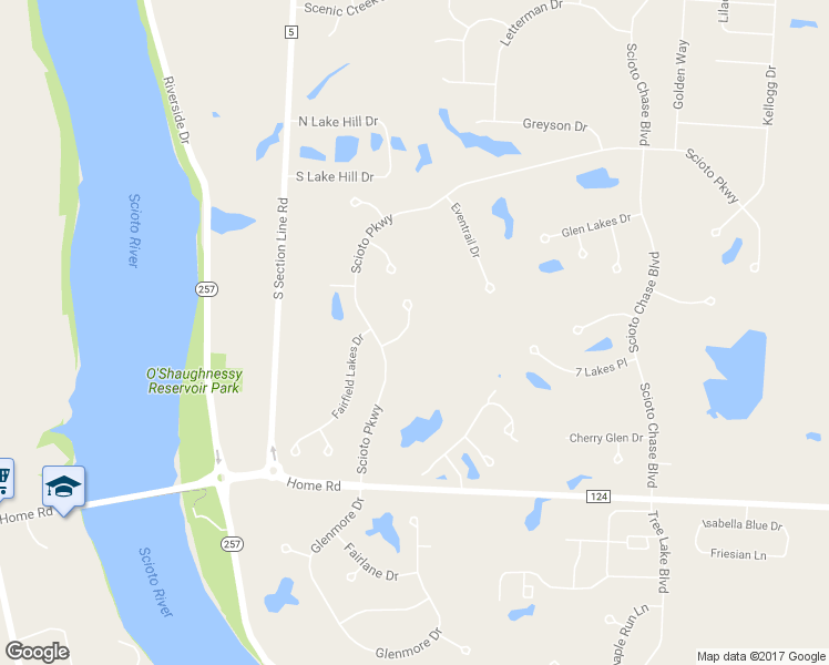 map of restaurants, bars, coffee shops, grocery stores, and more near 7311 New Point Place in Powell