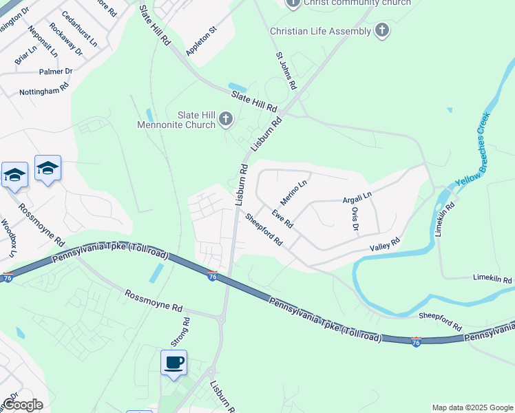 map of restaurants, bars, coffee shops, grocery stores, and more near 3 Zenu Road in Mechanicsburg