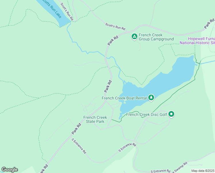 map of restaurants, bars, coffee shops, grocery stores, and more near 1232 Park Road in Elverson