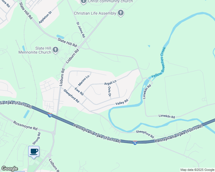 map of restaurants, bars, coffee shops, grocery stores, and more near 9 Ovis Drive in Mechanicsburg