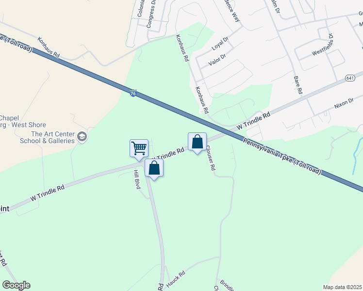 map of restaurants, bars, coffee shops, grocery stores, and more near 981 West Trindle Road in Mechanicsburg