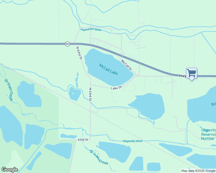 map of restaurants, bars, coffee shops, grocery stores, and more near 6300-6398 Lake Drive in Longmont