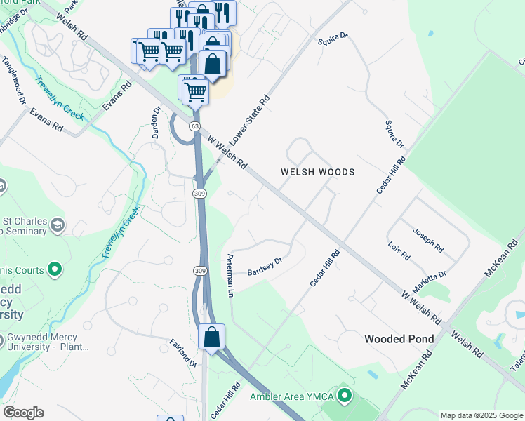 map of restaurants, bars, coffee shops, grocery stores, and more near 1150 Pileggi Court in Montgomery County