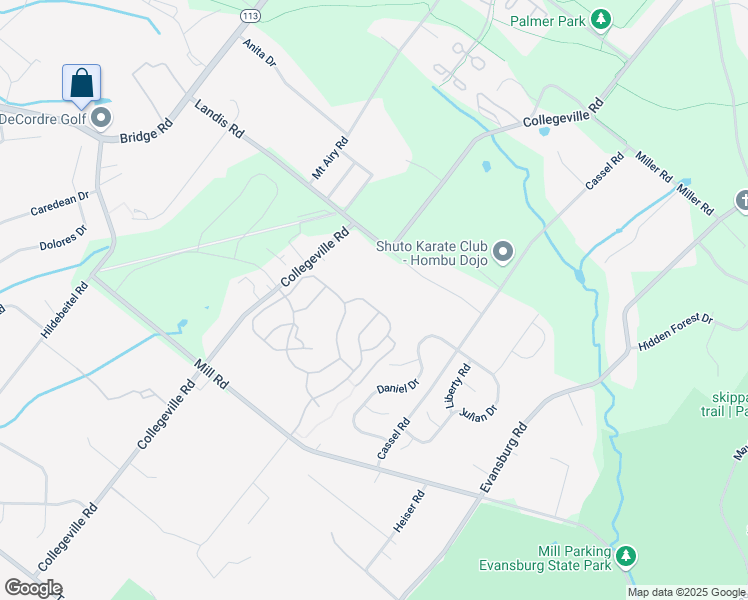 map of restaurants, bars, coffee shops, grocery stores, and more near 3875 Somerset Drive in Collegeville