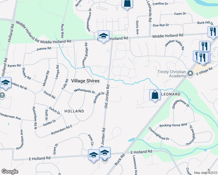 map of restaurants, bars, coffee shops, grocery stores, and more near 607 Wyncoop Court in Southampton