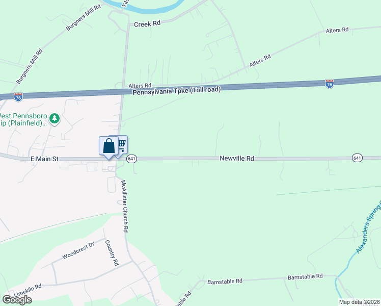 map of restaurants, bars, coffee shops, grocery stores, and more near 1713 Newville Road in Carlisle