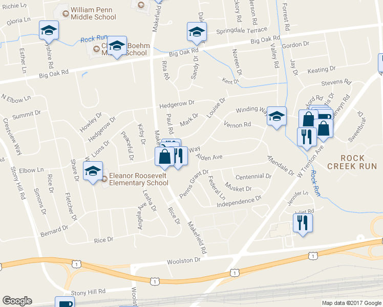 map of restaurants, bars, coffee shops, grocery stores, and more near 117 Winding Way in Morrisville