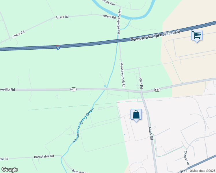map of restaurants, bars, coffee shops, grocery stores, and more near 1521 Newville Rd in Carlisle