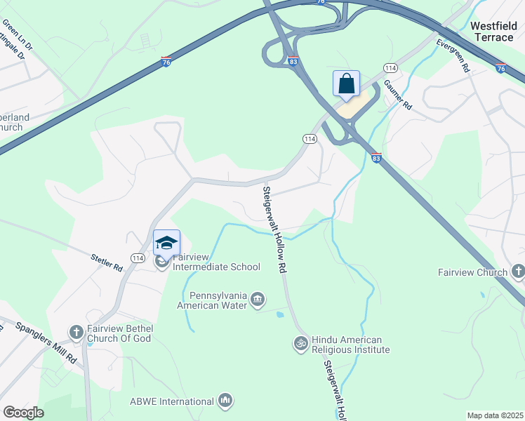 map of restaurants, bars, coffee shops, grocery stores, and more near 241 Steigerwalt Hollow Road in New Cumberland