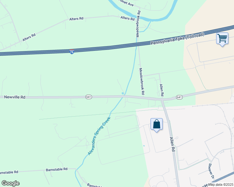 map of restaurants, bars, coffee shops, grocery stores, and more near 1537 Newville Road in Carlisle