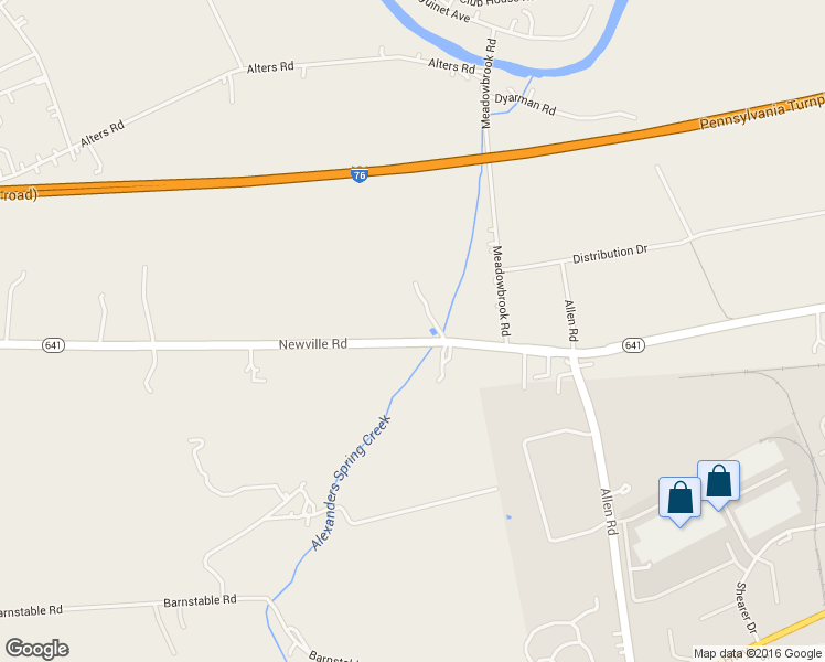 map of restaurants, bars, coffee shops, grocery stores, and more near 1537 Newville Road in Carlisle