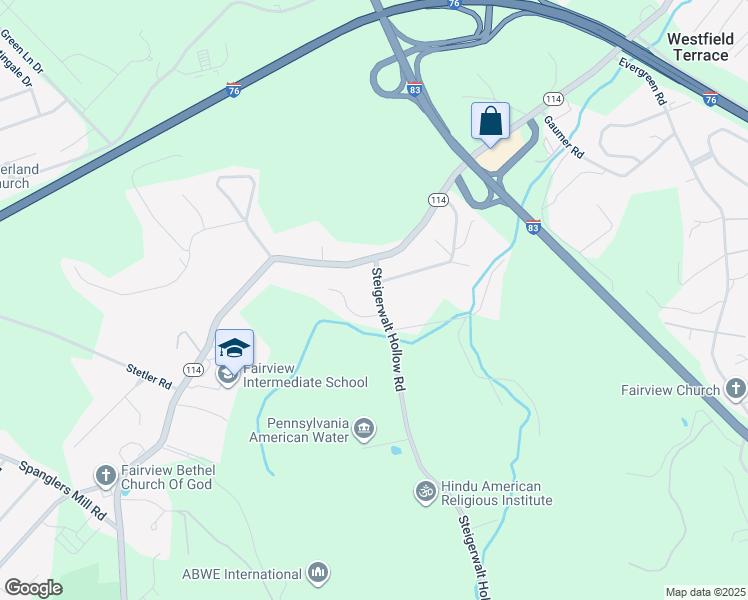 map of restaurants, bars, coffee shops, grocery stores, and more near 241 Steigerwalt Hollow Road in New Cumberland