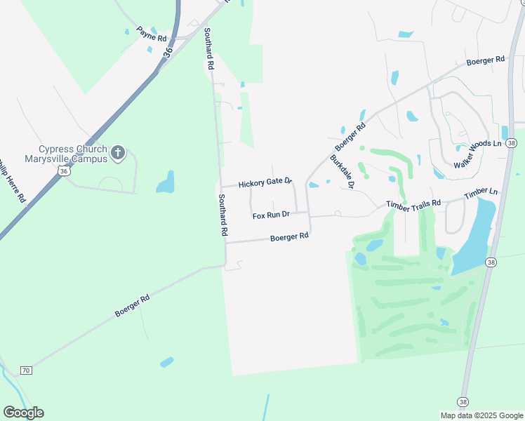 map of restaurants, bars, coffee shops, grocery stores, and more near 1370 Fox Run Drive in Marysville